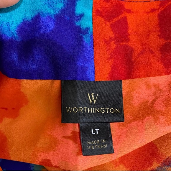 Worthington Sleeveless Colorful Carnival Tie Dye Leggings Tunic *Tall - Picture 3 of 6